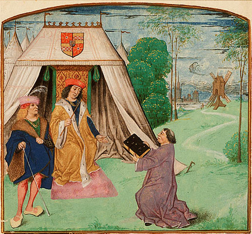 Jean_Molinet_presents_his_book_to_Philip_of_Cleves